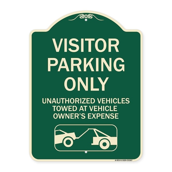 Signmission Parking Restriction Visitor Parking Only Unauthorized Vehicles Towed at Owner Expense, G-1824-23367 A-DES-G-1824-23367 - main